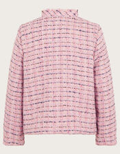 High Neck Tweed Jacket, Pink (PINK), large