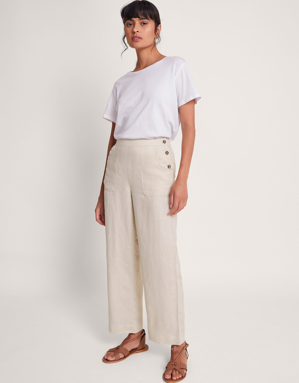 White Pleated wool-blend wide-leg trousers | The Row | MATCHES UK