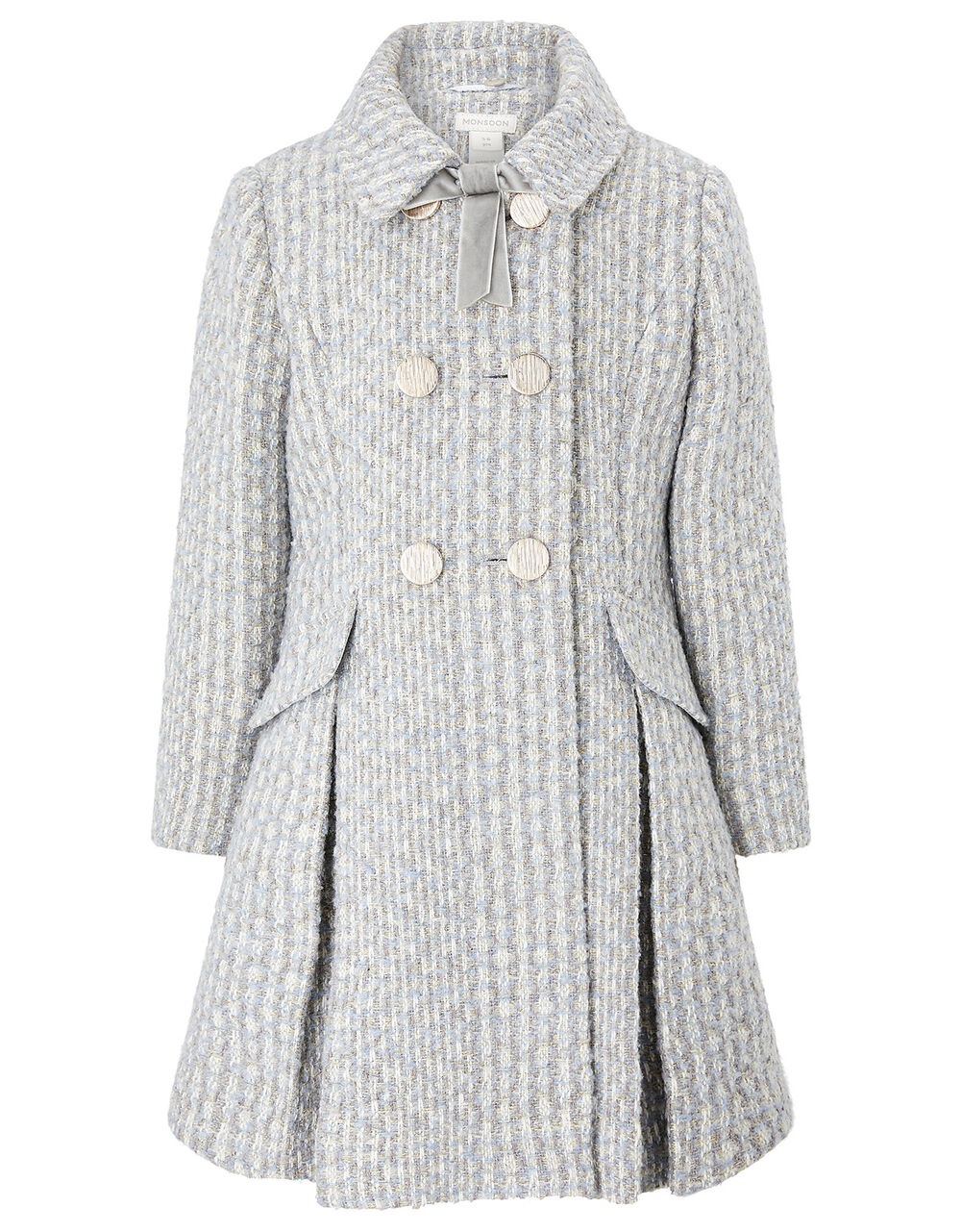 Sparkle Tweed Skirted Coat Blue | Girls' Coats & Jackets | Monsoon UK.
