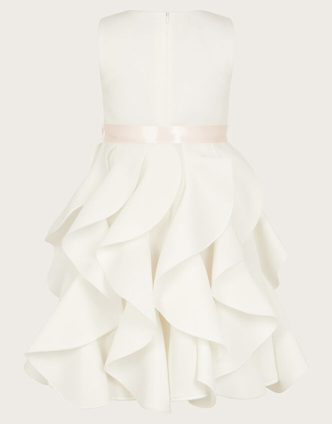 Sleeveless Cancan Ruffle Dress, Ivory (IVORY), large