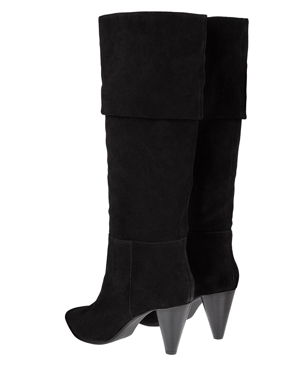 black suede thigh boots