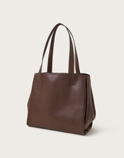 Zoe Faux Leather Pocket Tote Bag, Brown (CHOCOLATE), large