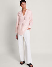 India Linen Shirt, Pink (BLUSH), large