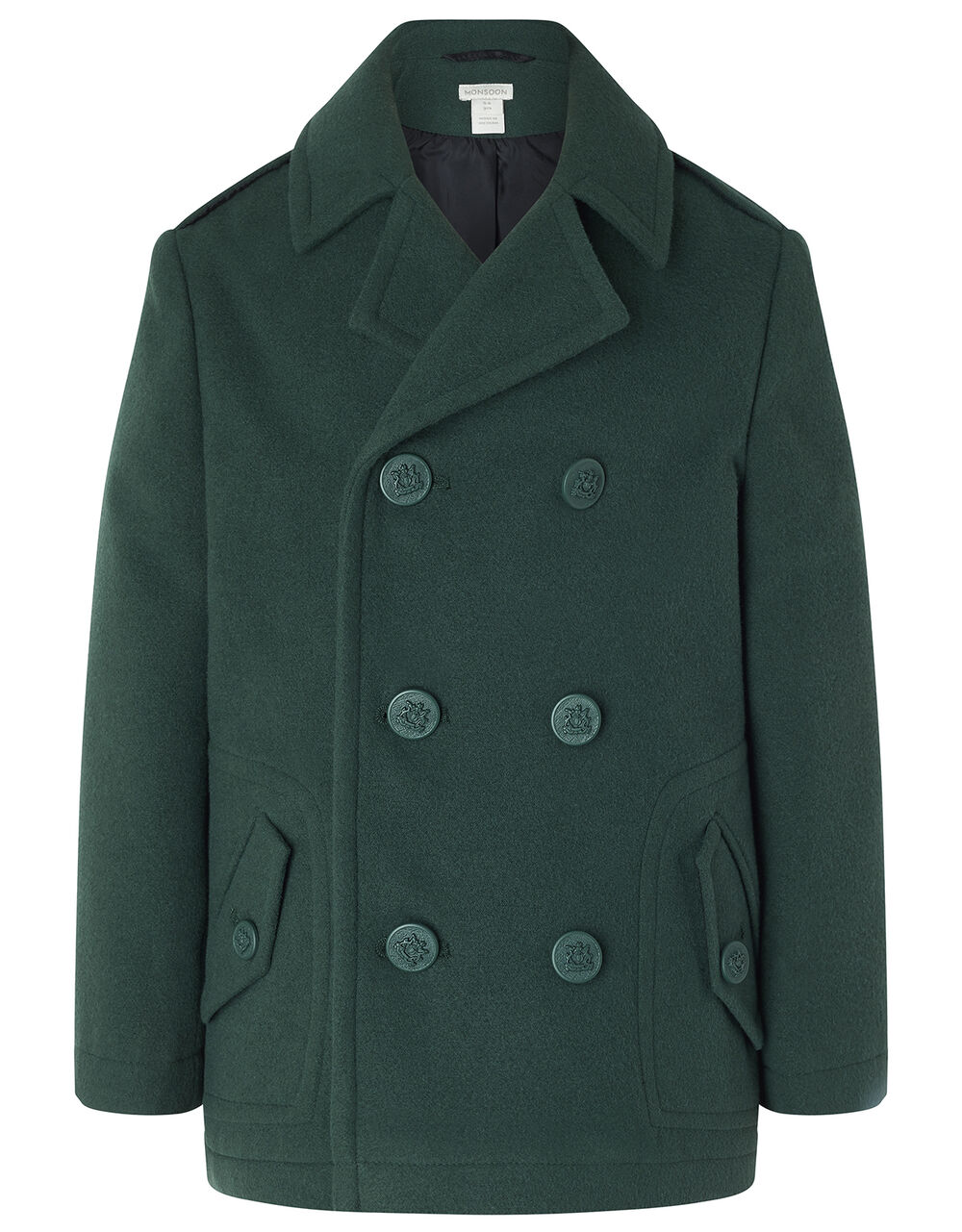 Pea Coat Green | Boys' Coats & Jackets | Monsoon UK.