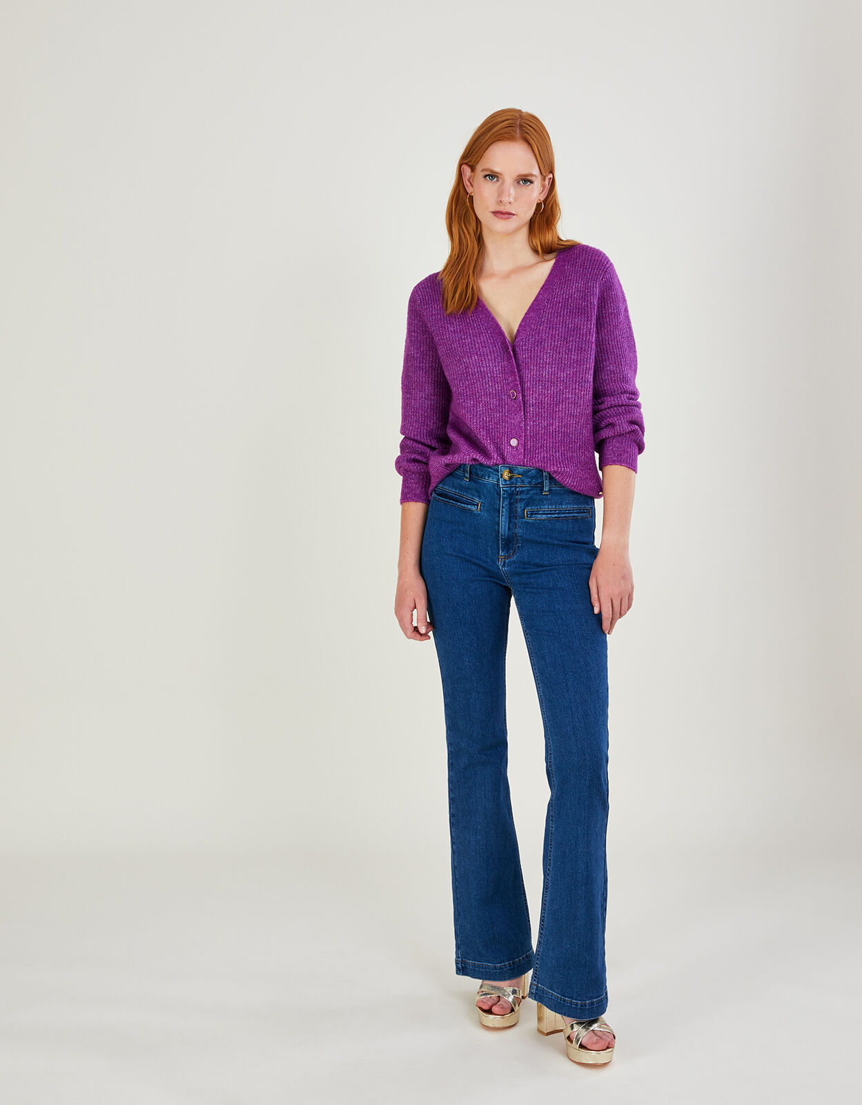 Flared Denim Jeans with Sustainable Cotton Blue | Trousers