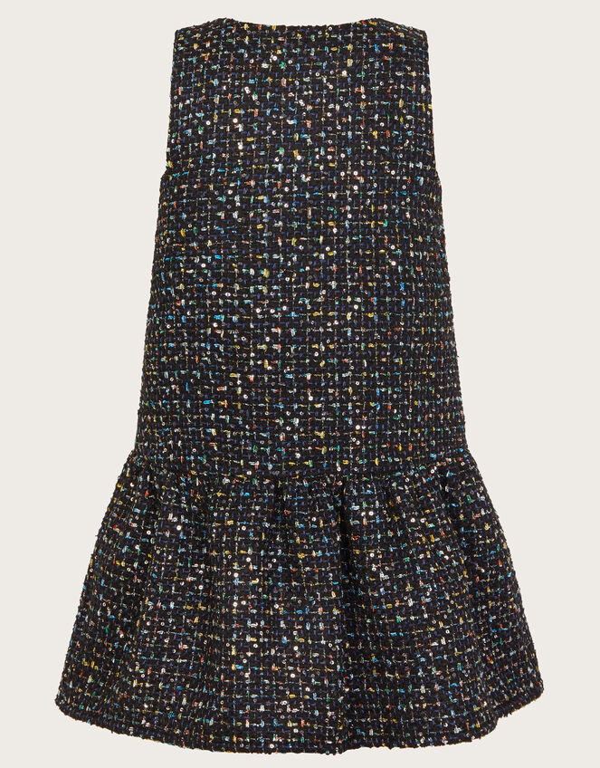 Sleeveless Tweed Pinafore Dress, Blue (NAVY), large