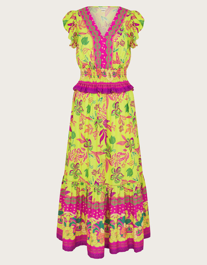 Vita Floral Dress, Green (LIME), large