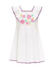 Sunuva Floral Stitch Dress, White (WHITE), large