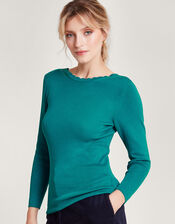 Round Tie Back Scoop Jumper , Teal (TEAL), large