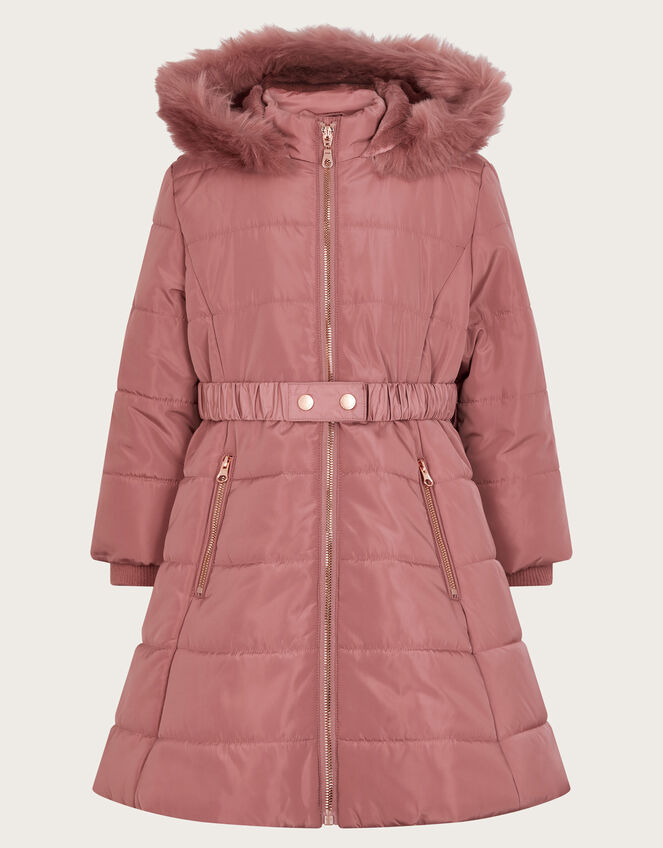 A-Line Longline Padded Coat, Pink (PINK), large