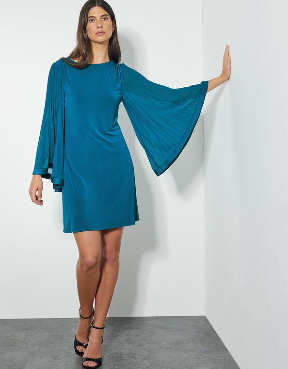 Win Jersey Cape Sleeve Tunic Dress, Teal (TEAL), large