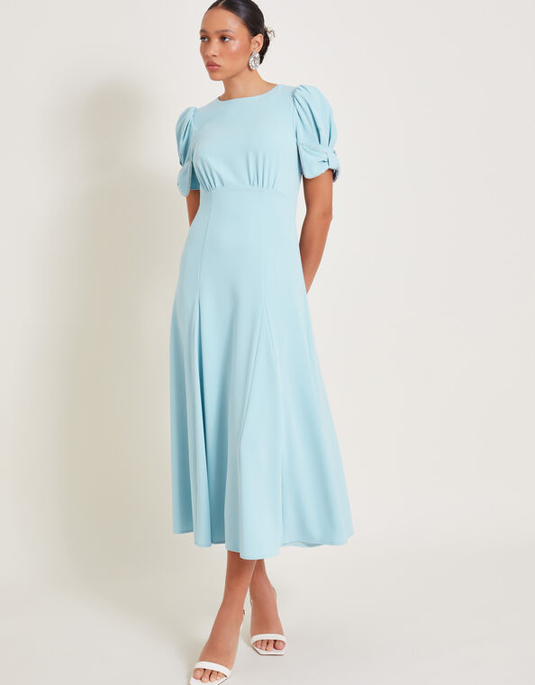 Belle Bow Sleeve Midi Dress, Blue (PALE BLUE), large