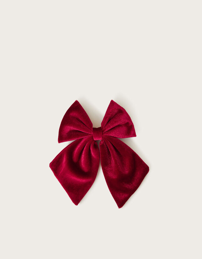 Velvet Bow Hair Clip, , large