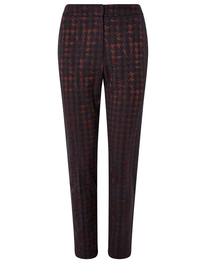 Harriet Houndstooth Jacquard Trousers Red | Trousers & Leggings ...