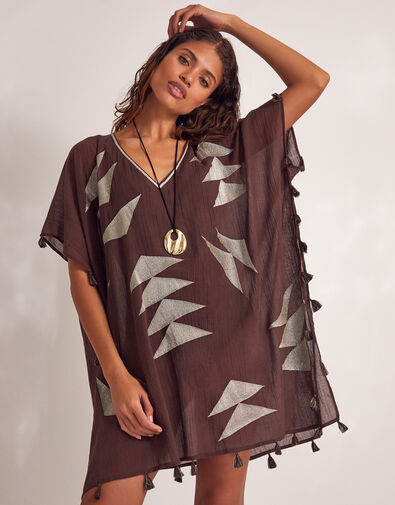 Patti Embroidered Kaftan, Brown (BROWN), large