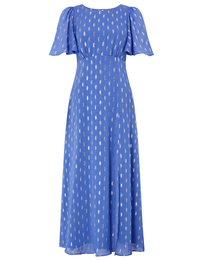 Ann Metallic Spot Maxi Dress Blue | Evening Dresses | Monsoon UK.