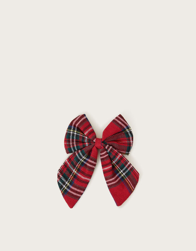 Tartan Bow Hair Clip, , large