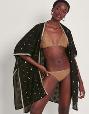 Sequin Embellished Kimono, Black (BLACK), large