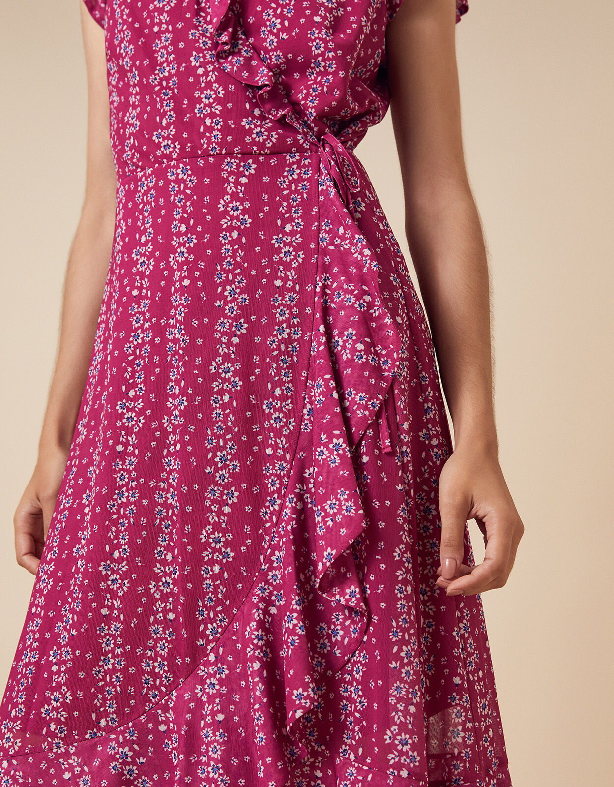 Fergie Floral Wrap Jersey Midi Dress 