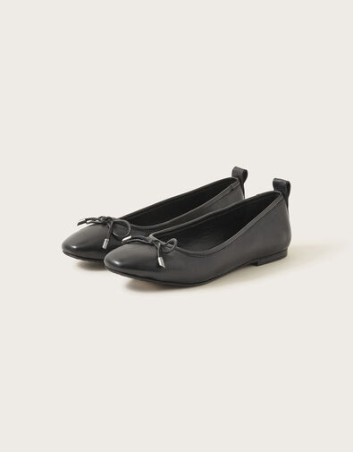 Leather Ballet Flats, Black (BLACK), large