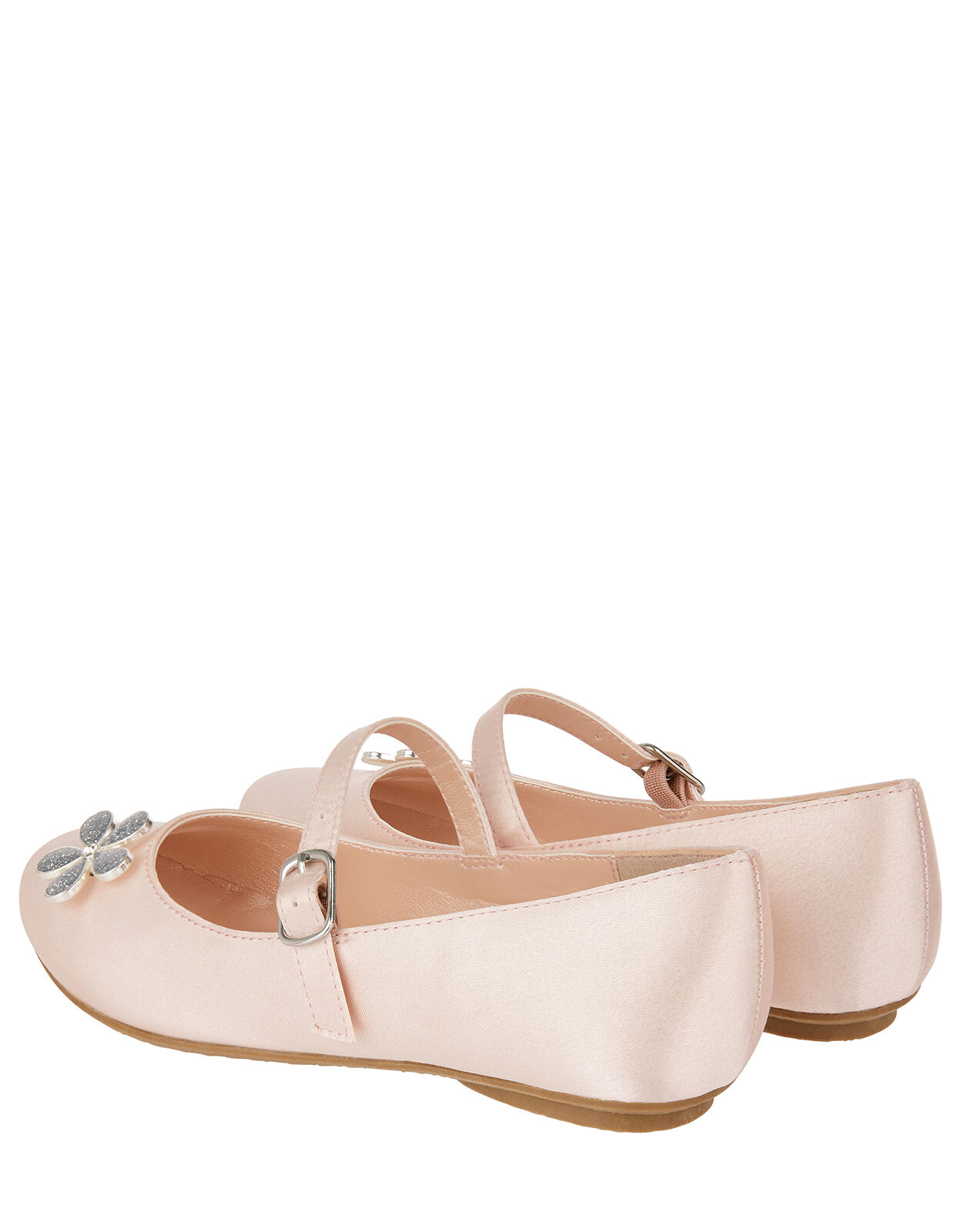 Divina Satin Floral Ballerina Flat Shoes Pink