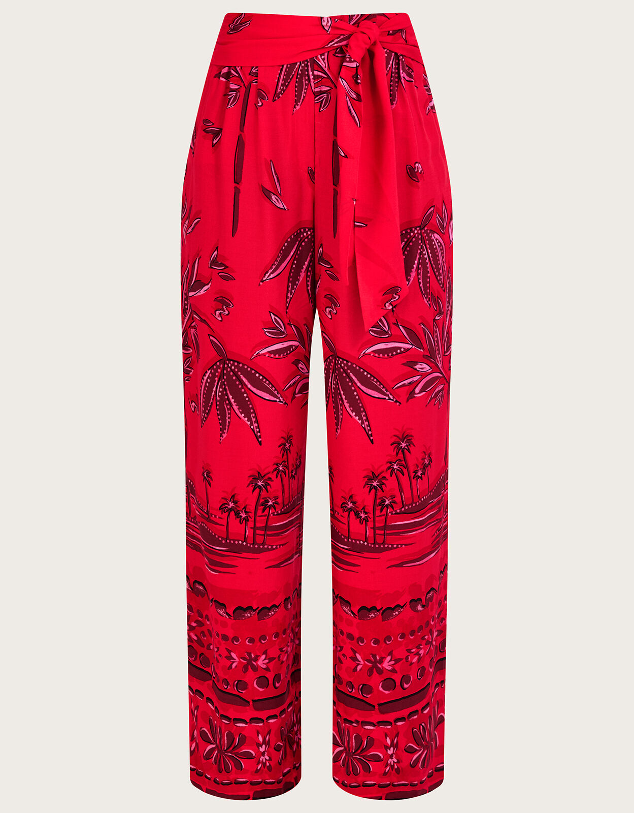 RoZo Palm Print Trousers Green at John Lewis  Partners
