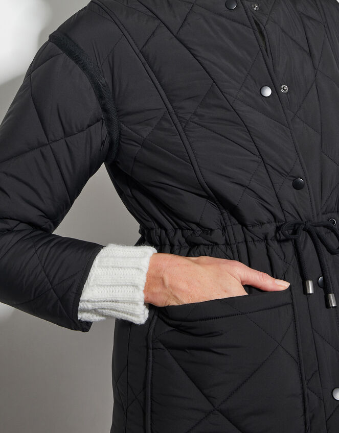 Zaira Quilted Puffer Coat, Black (BLACK), large