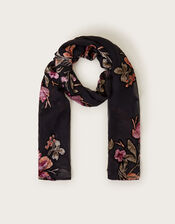 Demi Floral Devore Scarf, , large