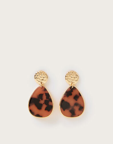 Tortoiseshell Drop Earrings, , large