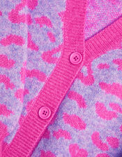 Leopard Print Cardigan, Pink (PINK), large