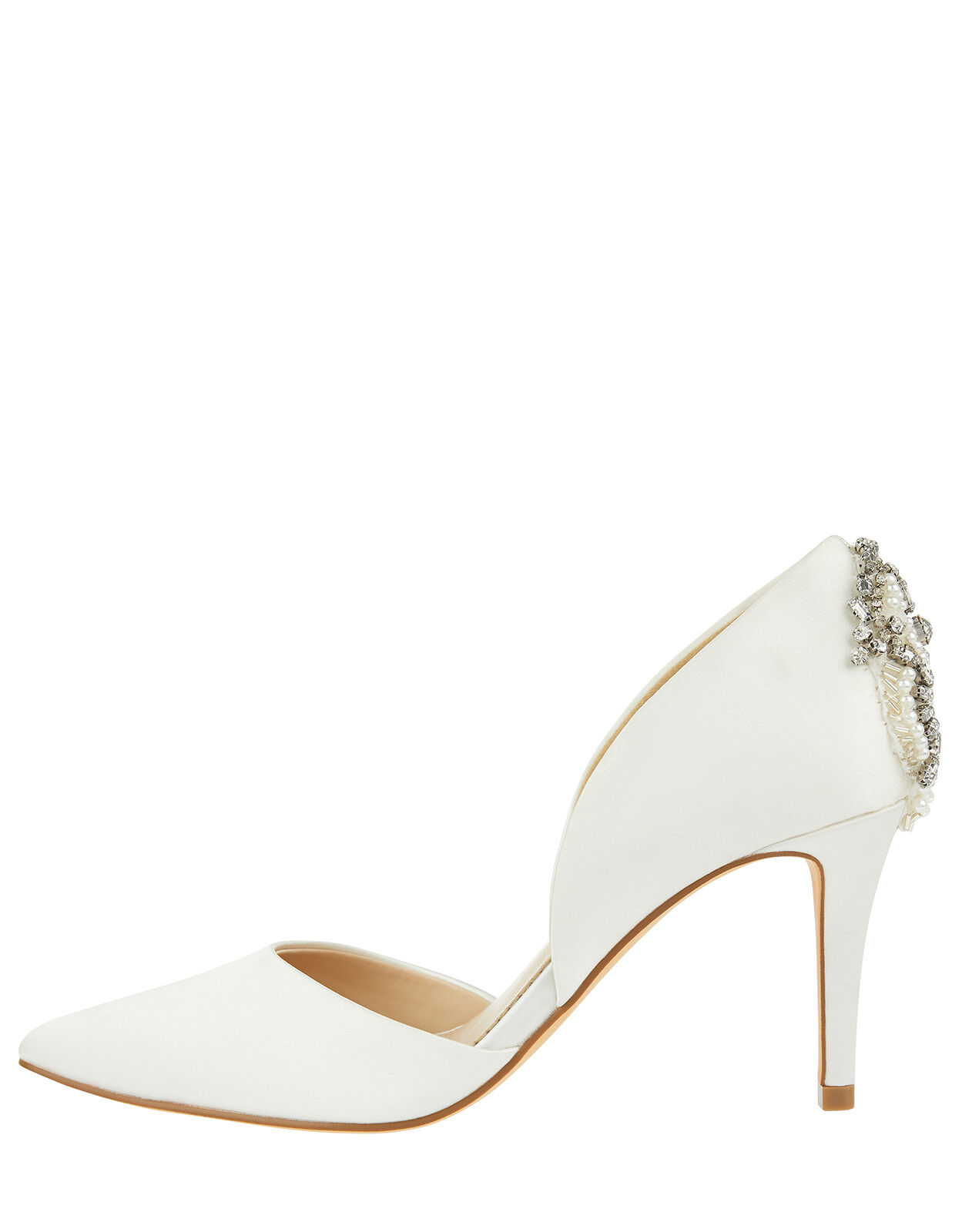 ivory satin court shoes