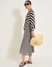 Sofia Stripe Dress, Black (BLACK), large