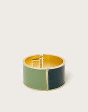 Two Tone Cuff Bracelet, Green (GREEN), large