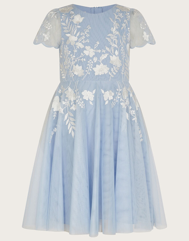Emmy Embroidered Tulle Party Dress Blue