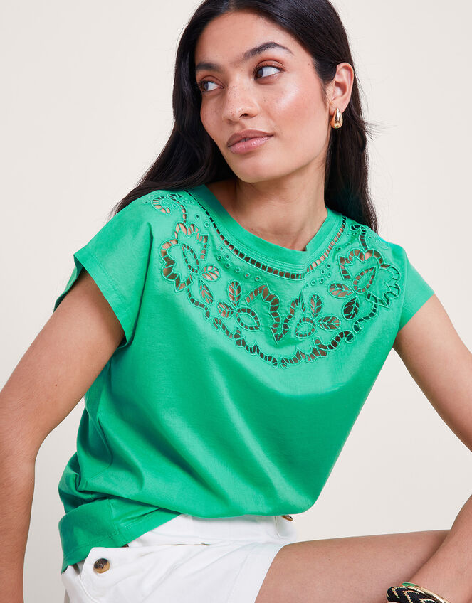 Garcia Cutwork T-Shirt, Green (GREEN), large