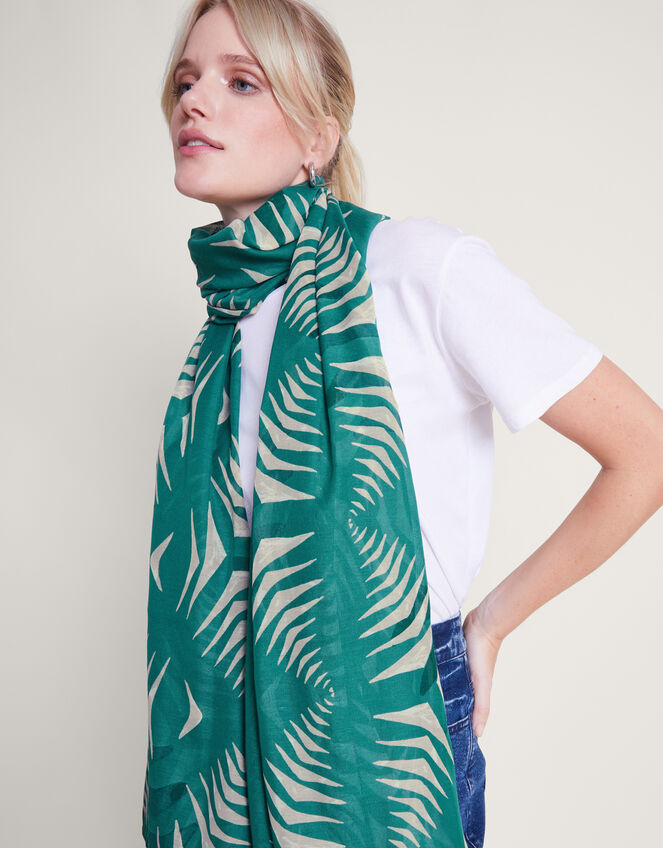 Palm Print Lightweight Scarf, , large