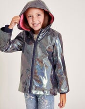 Shimmer Rain Coat, Blue (NAVY), large