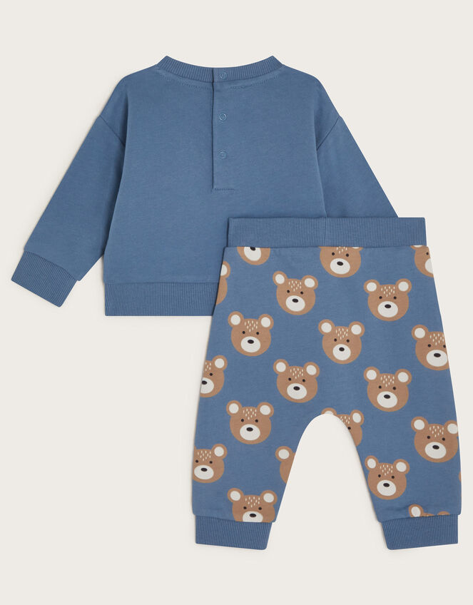 Newborn Bear Sweatshirt and Joggers Set, Blue (BLUE), large