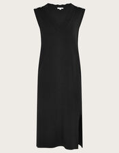 Tabard Midi Dress, Black (BLACK), large