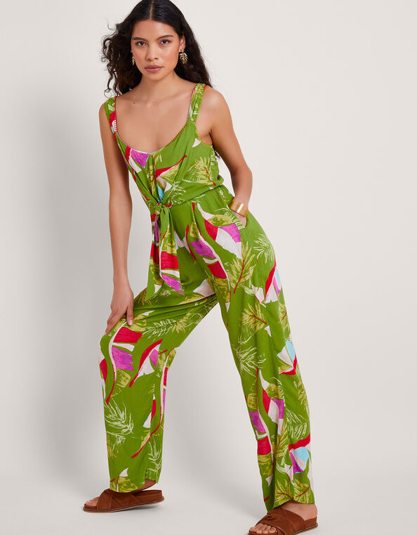 Amina Floral Jumpsuit, Green (GREEN), large