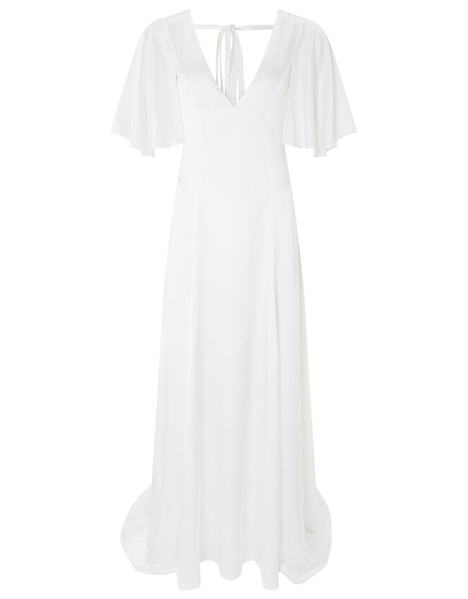 Vera Bridal Satin Cape Maxi Dress Ivory | Wedding Dresses | Monsoon UK.