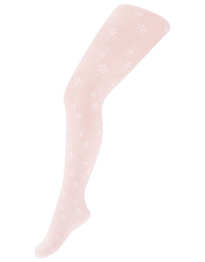 Lacey Flower Baroque Tights Pink