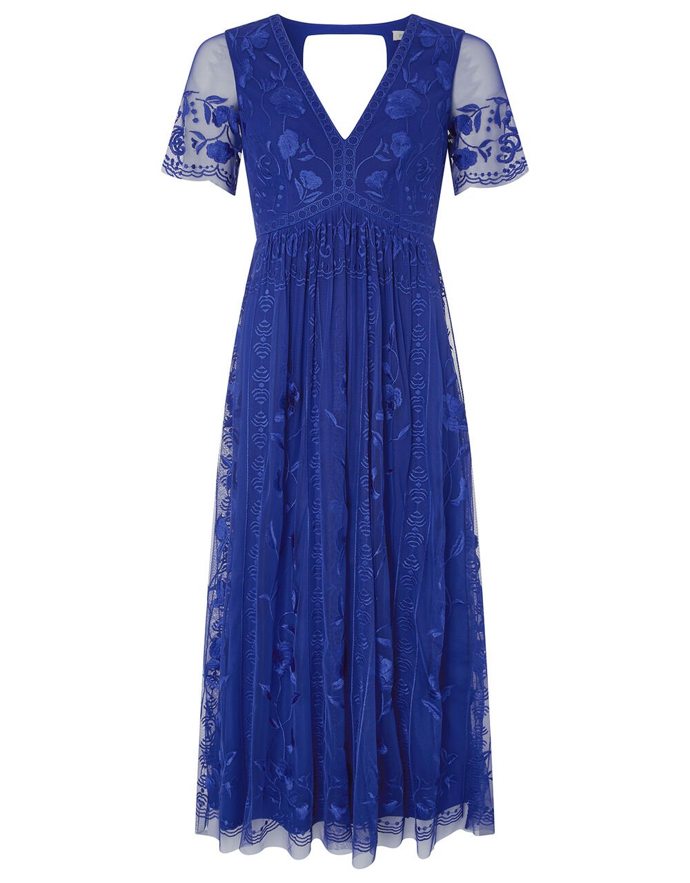 Valentina Embroidered Midi Dress Blue | Evening Dresses | Monsoon UK.