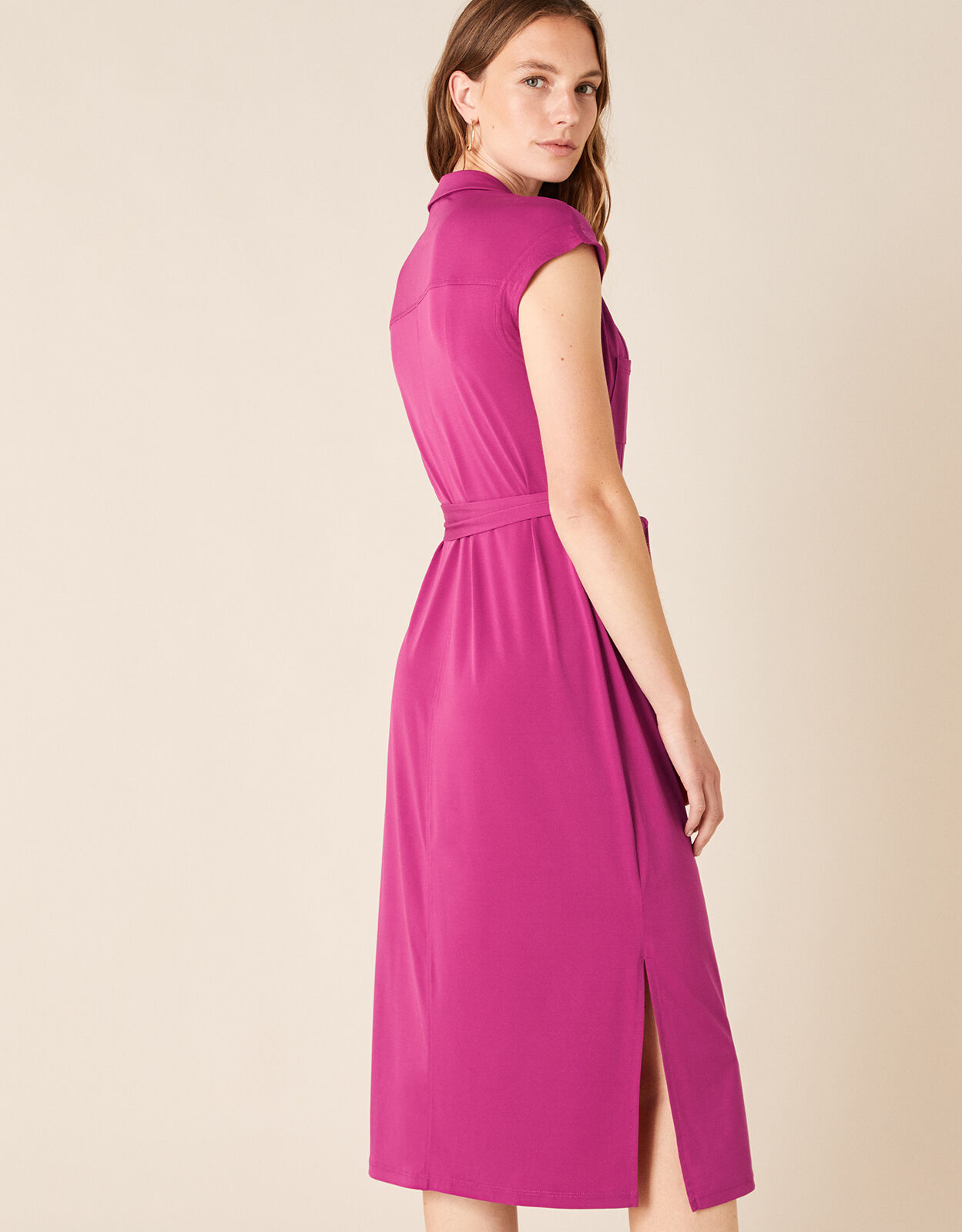 Brianna Jersey Midi Dress Pink | Casual 