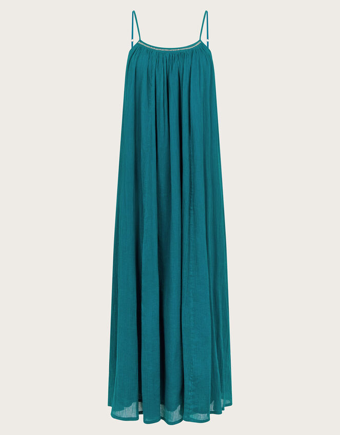 Becky Sleeveless Beaded Midi Dress, Teal (TEAL), large