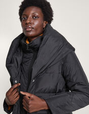 Laura Padded Short Coat in Recycled Polyester, Black (BLACK), large