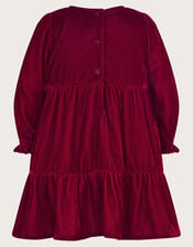 Baby Smocked Velour Dress, Red (RED), large