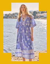 East Floral Print Maxi Dress, Blue (BLUE), large