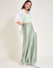 Sofia Satin Maxi Skirt, Green (SAGE), large