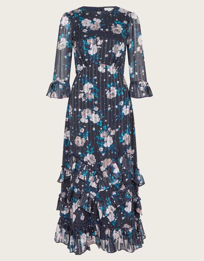 Drew Floral Burnout Midi Dress, Blue (NAVY), large